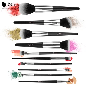 DUcare make up pensler 10stk professionelle brand makeup pensler af høj kvalitet børste sæt med sort taske skønhed afgørende børster