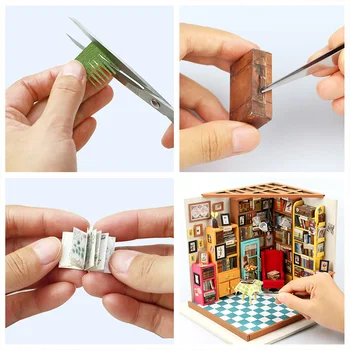 Dukkehus Miniature DIY Dukkehus Med Møbler sommerhus i Træ Legetøj For Børn Sam ' s Boghandel Robotime DG102