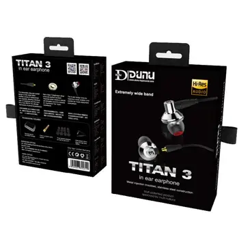 DUNU TITAN 3 HiFi Indre-ear Øretelefon Titanium Membran Dynamisk High Fidelity Hovedtelefoner med MMCX stik TITAN3 TITAN-3