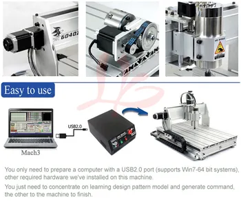Duty gratis at RUC CNC 6040Z-USB-4-aksen mini CNC engraving machine med mach3 fjernbetjening fræsning drejebænk