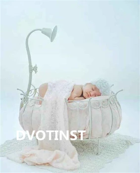 Dvotinst Nyfødte Baby Fotografering Rekvisitter Strygejern Prinsesse Seng Kurv Fotografia Tilbehør Spædbarn Skydning Studio Foto Rekvisitter