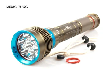 Dykning LED Lommelygte 12000 LM XM-7*T6 Dykker Torch Light for 3x18650 eller 26650 batteri Camping vandring belysning