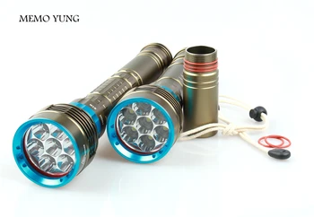 Dykning LED Lommelygte 12000 LM XM-7*T6 Dykker Torch Light for 3x18650 eller 26650 batteri Camping vandring belysning