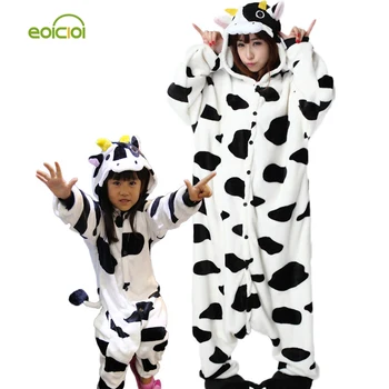 Dyr pyjamas et stykke Familie matchende udstyr Voksen onesie Mor og datter tøj Totoro Dinosaur Unicorn Pyjamas kvinder