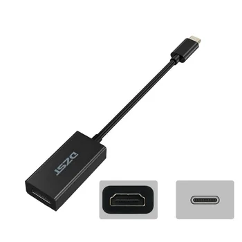 DZLST USB-C til HDMI Adapter 4K-60Hz Type C 3.1 Male to HDMI Female Kabel-Adapter Converter for Nye MacBook Chrome book DELL HP