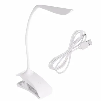 Dæmpbar Clip-On USB-Genopladelige Touch Sensor 14 Lysdioder Reading Light bordlampe