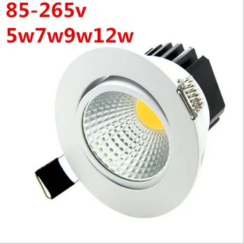 Dæmpbar COB LED Downlight AC110V 220V 5W/7W/9W/12W Forsænket LED Spot Light lumination Indendørs Dekoration Loft Lampe