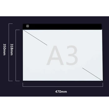 Dæmpbar Ultra Tynd A3 LED Lys Tablet Pad Gælder for EU/DK/AU/US/USB-Stik Diamant Broderi Diamant Maleri Cross Stitch YZ