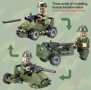 E Model Kompatibel med Lego E830 28pcs Soldat Bil Modeller Bygge-Kits Blokke Legetøj Hobby Hobby For Drenge og Piger