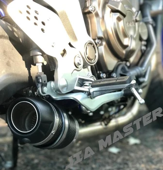 E-Mærket MT07 FZ07 Motorcykel Udstødning midterste rør + Lyddæmper Slip-On Fuld System For yamaha FZ-07 MT-07-2017 XSR700 2016-2017