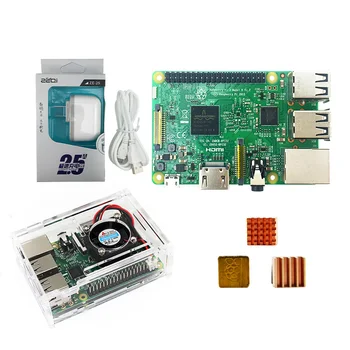 E Raspberry Pi 3 Model B starter kit-pi 3 bord / pi 3 tilfælde /Amerikansk standard strømforsyning/kølelegeme