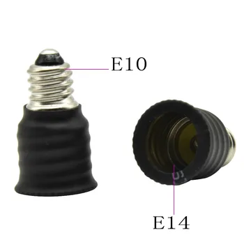 E10 til E14 fatning Omformere Skrue Pæren Baser Halogen CFL LED Lys Sokkel E14 Lys til E10 Lampe Adapter Omformer 12PCS