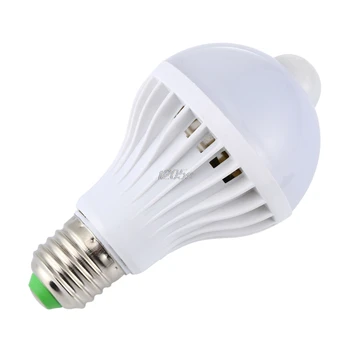 E27 5W/7W/9W LED PIR bevægelsesføler Auto Energibesparende Lampe Infrarød Pære T16 Drop skib