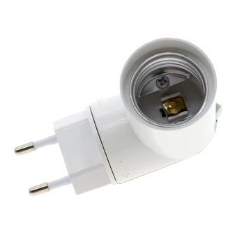 E27 EU Stik Lampe Base Light180 Grad Rotere Pærer Adapter Omformer fatning Med On / Off Switch