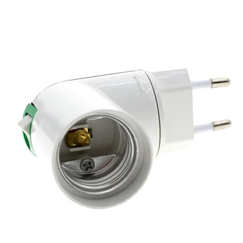 E27 EU Stik Lampe Base Light180 Grad Rotere Pærer Adapter Omformer fatning Med On / Off Switch