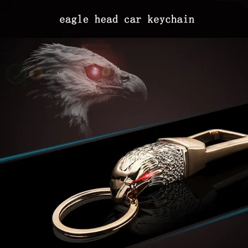 Eagle hovedet nøglering nøglering bukser spænde hawk nøglering med nøglen høj kvalitet sleutelhanger chaveiro llaveros hombre