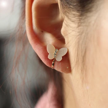 Ear Cuff Rhinestone Clip-On Øreringe Uden Piercing For Kvinder Butterfly Earings Mode Smykker 2017 Øreringe Manchetter Ingen Pierced