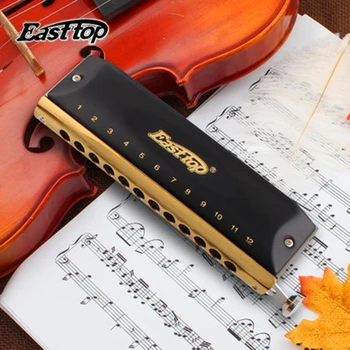 Easttop Kromatisk Mundharmonika ABS Kam 12 Hul 48 Tone C Centrale faglige Armonica Cromatica Munden Ogan træblæsere musik Instrument
