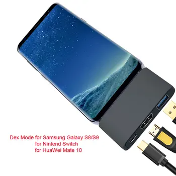 EASYA USB-C-Hub til HDMI 4K Dex-Tilstand for Samsung Galaxy S8/S9 Nintend med PD USB 3.0 Hub Thunderbolt USB-C Dock til Macbook Pro