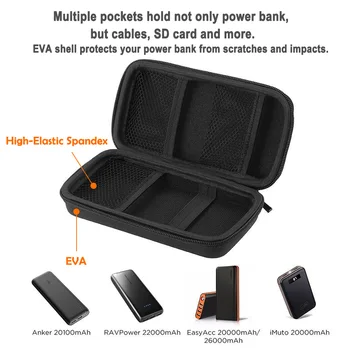 Easyacc Power bank EVA Udgør Tilfældet for Anker Aukey Rock PISEN Baseus Eksterne batterier og Bærbare Tilpasset rejseetui