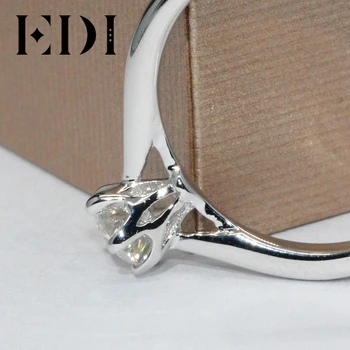 EDI-0.4 ct Solitairering Moissanites Ring 4 Bens Indstilling 925 Sterling Sølv Lab Vokset Diamant Ring For Kvinder Bands Fine Smykker