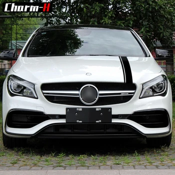Edition 1 Style Øverste Tag, Motorhjelm Side Striber Decal Klistermærker til Mercedes Benz W117 C117 X117 CLA45 AMG Black/White/5D Carbon