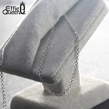 Effie Dronning Nye Ankomst Kvinder 45cm Mode Halskæde i Ægte 925 Sterling Sølv Kæde Smykker SC06
