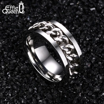 Effie Dronning Nye Trendy Smykker i Titanium Stål Mænd Kvinder Finger Ring med Kæde Nedfældning Ferie Gaver Individuelle Stil Ringe WTR26