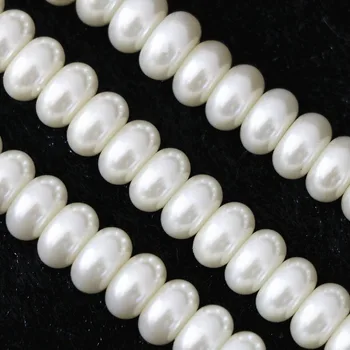 Efterligning flerfarvet hvid sølv-grå 4x6mm 5x8mm rondelle pearl løse perler charms perler smykker at gøre 15inch B1078