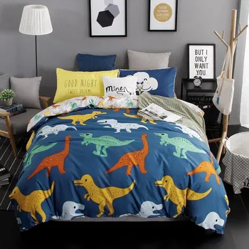 Efteråret bed 2018 Nye duvet cover sæt dinosaur strøelse sæt dynebetræk AB side seng sæt udskrivning flat sheet super-king-sengetøj