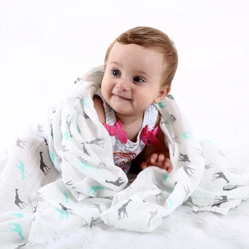 EGMAO BABY Økologisk Baby Swaddle Musselin Bambus-Bomuld Baby Tæppe Bleer Kuvert For Udledning Nyfødte, Wrap, Strøelse