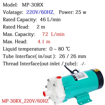 El-Centrifugal-Magnetisk Drevet vandpumpe MP-30RX 60 HZ 220V fusion Metallurgi Medicin producere Solenergi system,pesticider