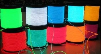 EL Wire 2.3 mm 10 Farver 50M 100M 200M Reb Rør Kabel-DIY Led Strip Light Fleksibel Neon Glød Fest Dekoration Dance Events Deco -