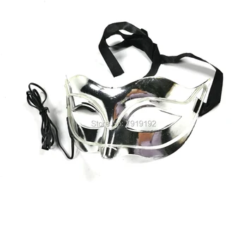 EL wire Masker, Halloween Grønne Fox Maske lysende hjelm Brand Festival LED Lysende Party DJ dance Karnevalsmasker tilbehør