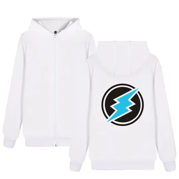 Electroneum Logo Print Hoodie-Lynlås Blokkæden Electroneum Bomuld Sweatshirt ZIp-Up Bitcoin Electroneum lad os starte Shirt