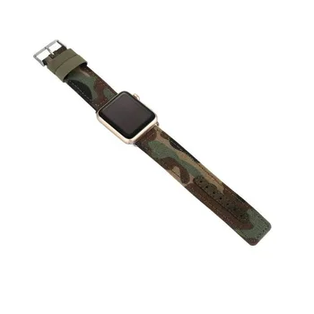 Elegant Camouflage Rem, Jean Læder Band for Apple-Ur Serie 3 2 1 Denim Bælte, Armbånd for iWatch Armbånd 42mm 38mm