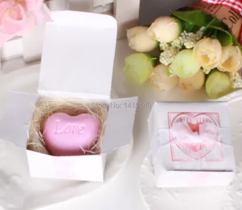 Elegant pink kærlighed hjerte mini-duftende sæbe, bryllupsfest gaver favoriserer fødselsdag gaver baby vis favoriserer 10stk/masse