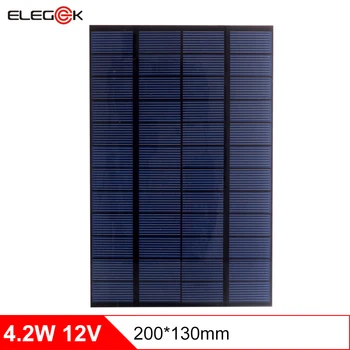ELEGEEK 4.2 W 12V Solar Panel Celle for DIY Polykrystallinske KÆLEDYR + EVA Lamineret Solar Panel for Test Eksperiment 200*130*2mm