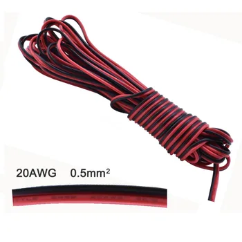 Elektronisk Kabel-2 pin 4 pin UL2468 20AWG 2/4*0,5 mm Sort / Rød / RGB fladskærms båndkabel 300V til 3528 5050 LED Strip Lights