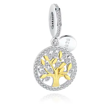 ELESHE 925 Sterling Sølv stamtræ Crystal Charms Perler Passer Oprindelige ELESHE Armbånd, Vedhæng DIY Autentisk smykkefremstilling