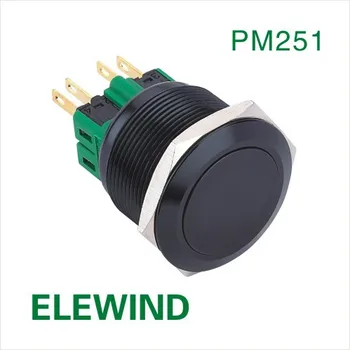 ELEWIND 25mm Sort alluminum Nede, tryk på knappen switch(PM251F-11Z/A)