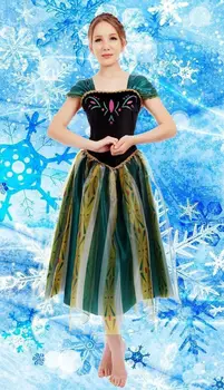 Elsa&Anna Fødselsdag Fashion Is Snow Queen Part Cosplay Kostume Kjole Voksne Piger Dame, Askepot Og Snehvide Prinsesse