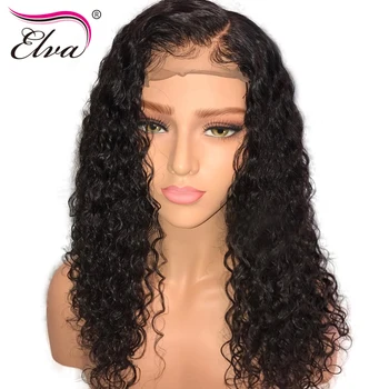 Elva Curly Hair Blonder Foran Menneskehår Parykker Pre Plukkede Hårgrænse Brasilianske Remy Hair Lace Wig Med Baby Hair Naturlige Farve 8-26