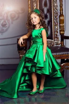 Emerald Grønne Piger Festspil Kjoler Høj Lav Prinsesse Blomst Piger Kjoler Til Bryllupper Dejlige Børn 2017 Første Altergang Kjoler
