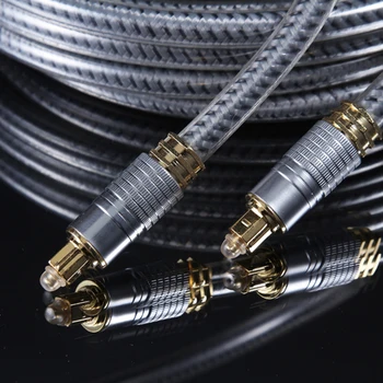 EMK spdif optisk kabel-OD 8.0 mm Guld stik Digital Fiber Optisk Toslink lydkabel