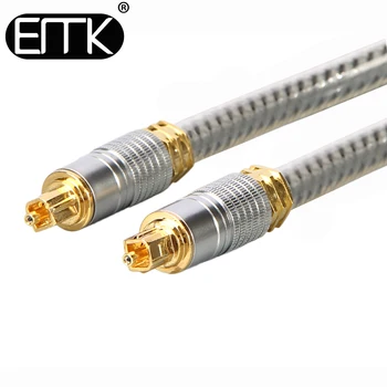 EMK spdif optisk kabel-OD 8.0 mm Guld stik Digital Fiber Optisk Toslink lydkabel