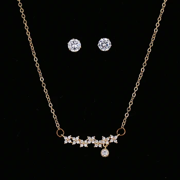 EMMAYA Mode Crystal Øreringe-Halskæde, Guld Sæt Farve Kæde Smykker Sæt Bryllup Smykker Valentine ' s Gave