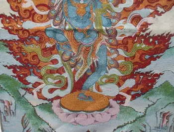 En gylden silke broderi thangka-Tibet, Nepal og eksorcisme fred og rigdom/1