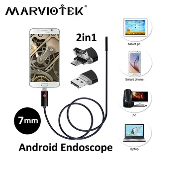 Endoskop 7 mm Linse USB Endoskop Kamera Vandtæt 2/5/10M Ledning Slange Inspektion Endoskop Til OTG-Kompatible Android-Telefon