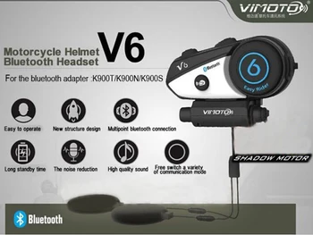 Engelsk Version Hjelm Bluetooth Headset Motorcykel Vimoto V6 Multi-funktionelle Stereo-Hovedtelefoner Til Mobiltelefon og GPS ' er, Radioer